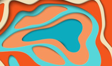 Kağıt ile renkli arka plan şekilleri kesim.