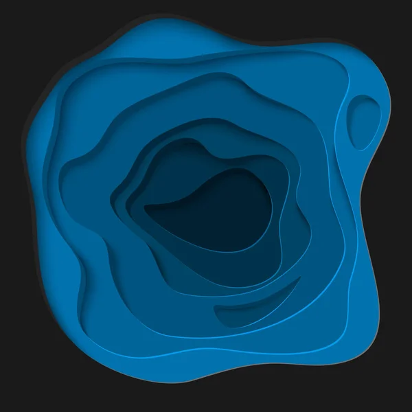 Tarjeta abstracta azul con formas de corte de papel . — Vector de stock