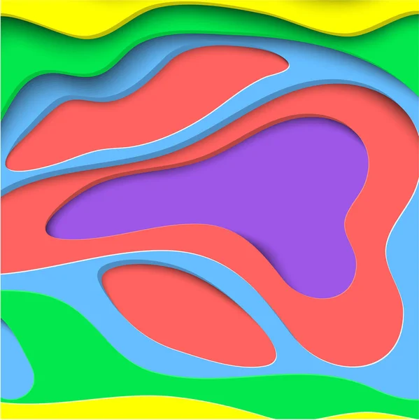 五颜六色的抽象背景与剪纸形状. — 图库矢量图片