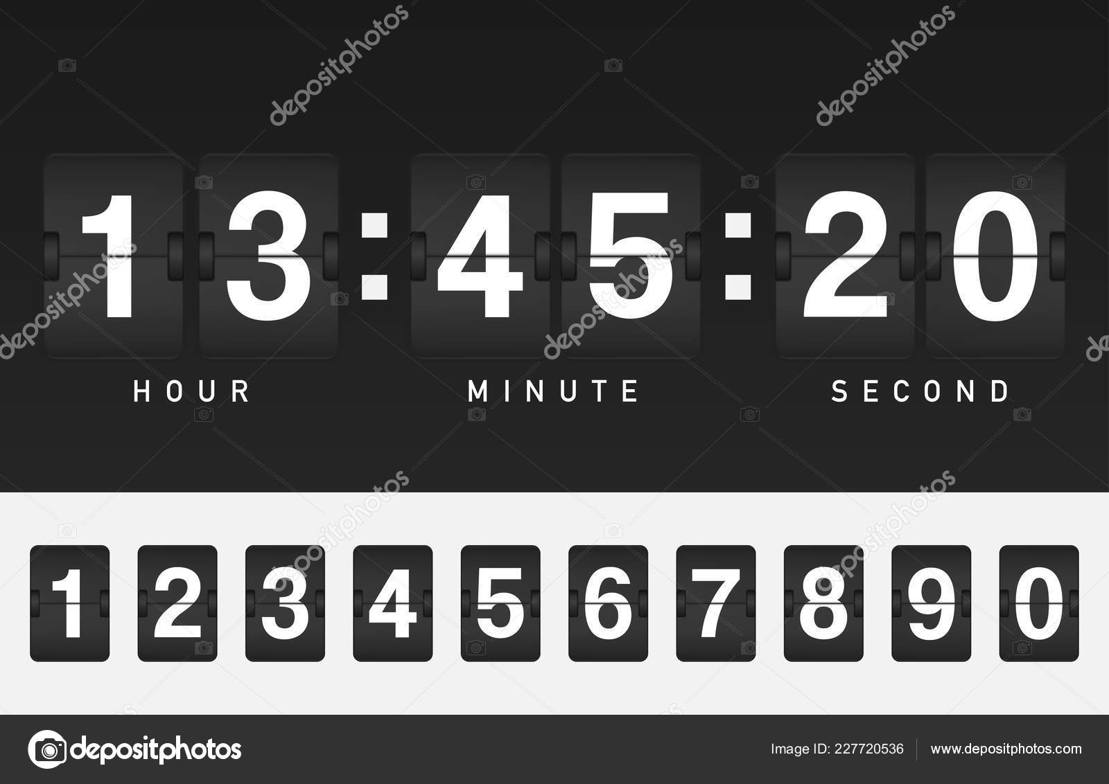 Countdown timer clock counter flip Royalty Free Vector Image