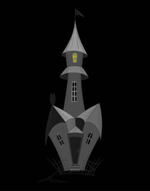 Gri ev ya da kale siyah Halloween dekorasyon için.