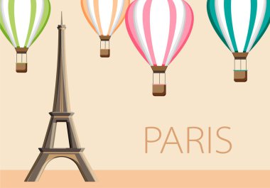 Eyfel Kulesi ile Paris arka plan.