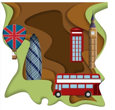 Big Ben, telefon ve otobüs ile Londra arka plan.