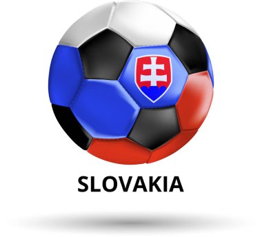 Futbol topu ulusal bayrak renkleri ile Slovakya kartı.