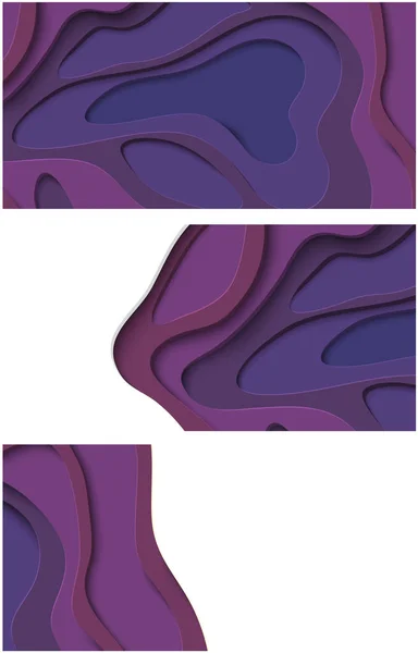 Fondos abstractos púrpura con formas de corte de papel . — Vector de stock