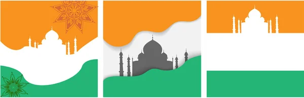 Fond avec drapeau indien et Taj Mahal . — Image vectorielle