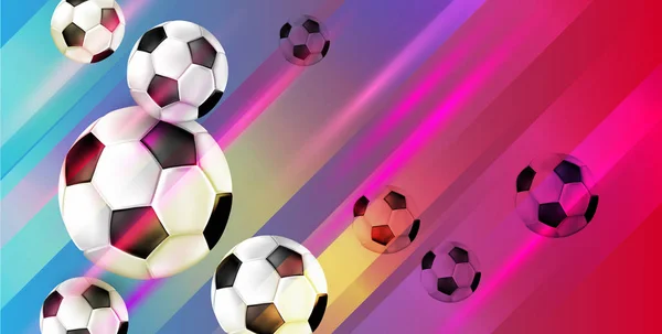 Coupe du monde de football fond avec des balles de football . — Image vectorielle