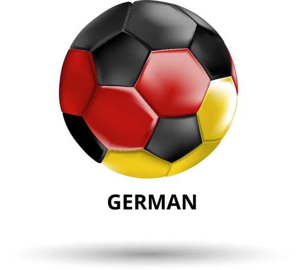 Німецький картку з футбольним м'ячем в кольори національного прапора. — стоковий вектор