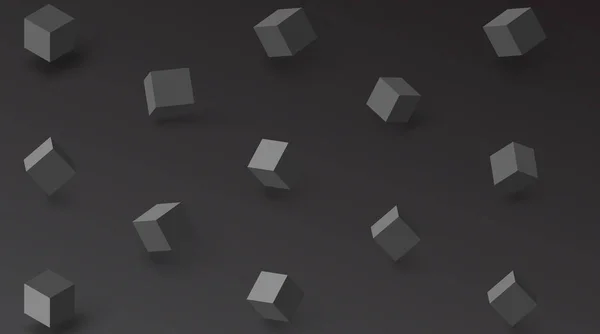 Schwarzer strukturierter Hintergrund mit geometrischem 3D-Würfelmuster. — Stockvektor
