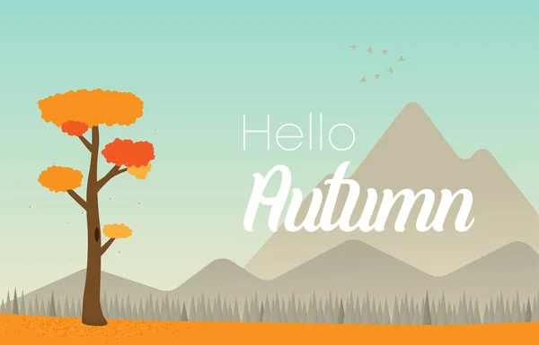 Hola fondo de otoño con paisaje estacional . — Vector de stock