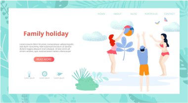 Aile tatili. İnsanlar yaz hafta sonunu parkta, sahilde geçirirler..