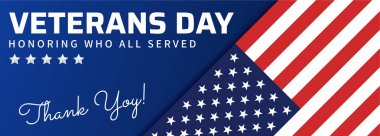 ABD Gaziler günü, 11 Kasım. Amerikan bayrağı ile mavi afiş.