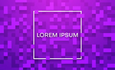 Çerçeve ve dijital geometrik patt ile mor soyut arka plan