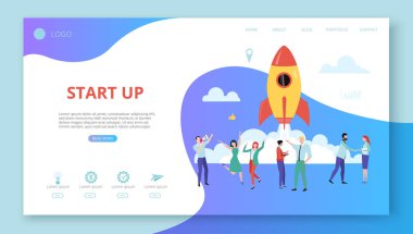 Yeni işler başlıyor. Açılış sayfası veya web sitesi şablonu.
