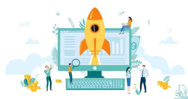 Yeni işler başlıyor. Bilgisayar, roket ve kişilerle şablon oluşturma