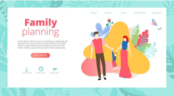 Family planning. People with kid spend weekend together, plan le
