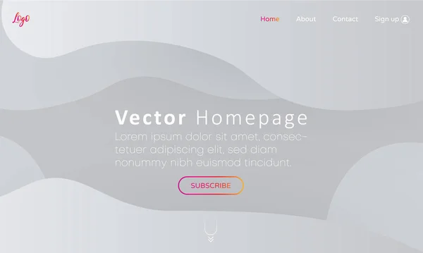Grey Web homepage mall med ikoner och abstrakt geometrisk Pat — Stock vektor
