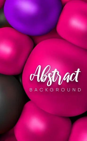 Creative abstract background with purple and pink glossy 3d ball — Stock Vector