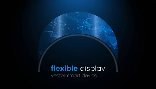 Flexibel display. Nieuwe technologie die de mobiele telefoon transformeert in Ta — Stockvector