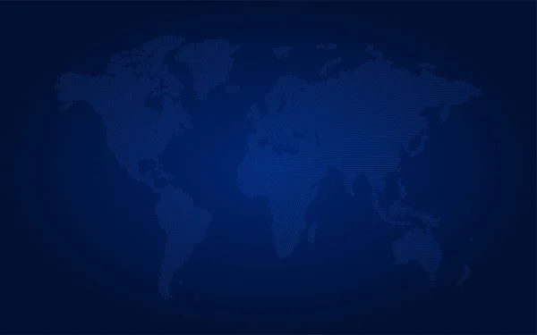 Niebieska abstrakcyjna mapa świata. Szablon plakatu cyfrowego. — Wektor stockowy