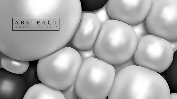 Fond abstrait créatif avec des boules 3D blanches brillantes . — Image vectorielle