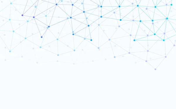 Λευκό παγκόσμιο υπόβαθρο επικοινωνίας με μπλε αφηρημένο δίκτυο — Διανυσματικό Αρχείο