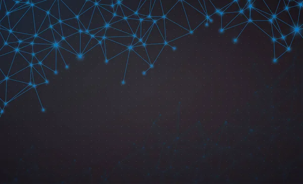 Γκρίζο παγκόσμιο φόντο επικοινωνίας με μπλε αφηρημένο δίκτυο. — Διανυσματικό Αρχείο
