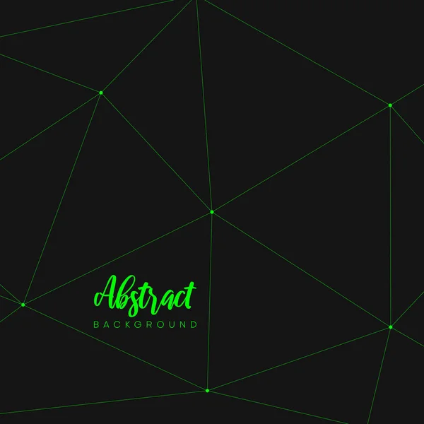 Fond noir avec motif géométrique abstrait vert . — Image vectorielle