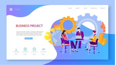 İş projesi ve fikirler. Sunum, açılış sayfası veya webpag