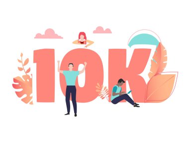 10k seviyor, takipçileri, numara ve ile online sosyal medya afiş