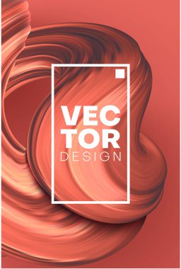 Soyut fırça darbesi tasarımı ile yaratıcı pembe poster.