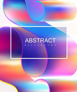 White abstract background with white frame and colorful glossy p