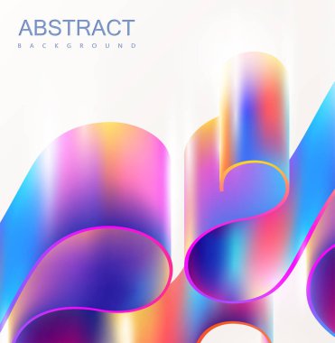 White abstract background with colorful glossy pattern. 