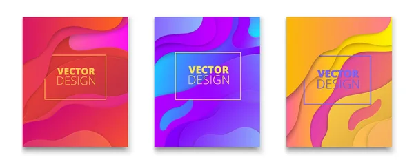 Set of colorful cards with geometric pattern. — Stock Vector