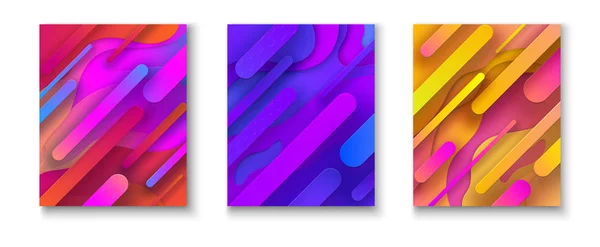 Ensemble de milieux colorés avec motif géométrique . — Image vectorielle