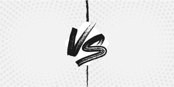 Versus-konfrontáció, fehér háttér vs jel. S-pop művészet — Stock Vector