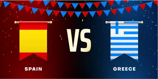 Spanien vs Grekland: Team presentation för Sportspel, är — Stock vektor