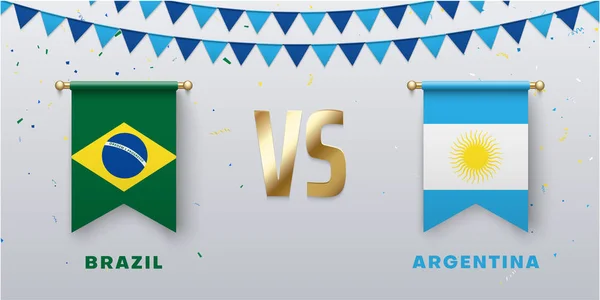 Brasilien vs Argentina: Team presentation för Sportspel, COMPET — Stock vektor