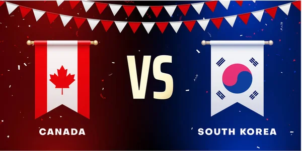 Kanada vs Südkorea: Mannschaftsvorstellung für Sportspiele, comp — Stockvektor