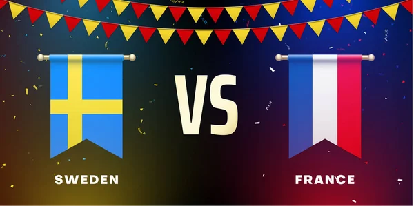 Sverige vs Frankrike: lag presentation för Sportspel, konkurrensför — Stock vektor