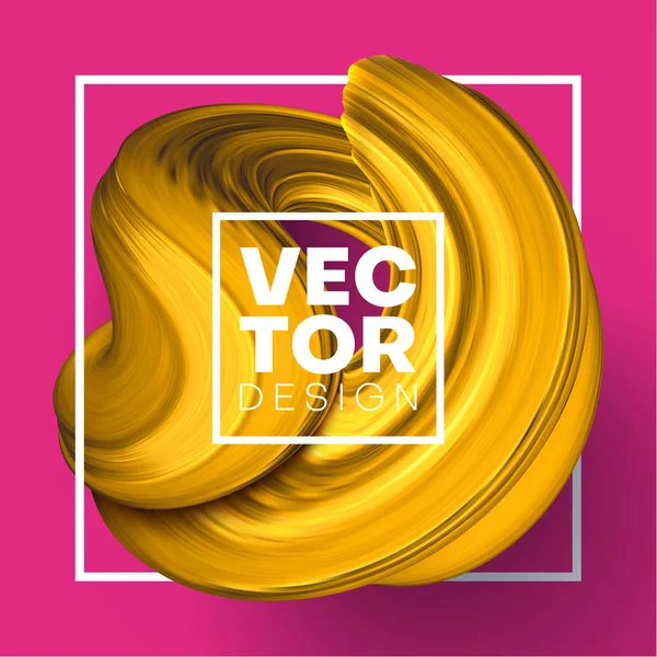 Fondo creativo rosa con marco cuadrado y abstracto amarillo b — Vector de stock