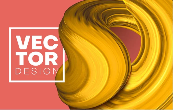 Fondo rosa creativo con diseño abstracto de pincelada amarilla — Vector de stock
