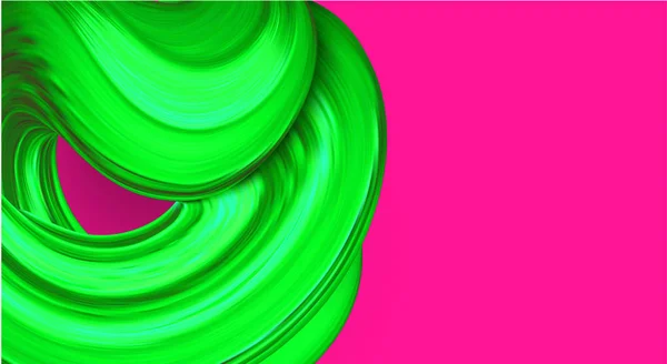 Rosa, kreativer Hintergrund mit grünem, abstrakten Pinselstrich-Design. — Stockvektor