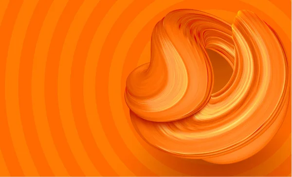 Fundo criativo laranja com design de pincel abstrato . — Vetor de Stock