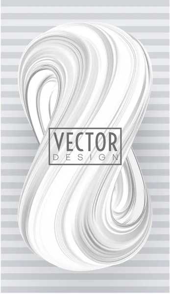 Cartaz criativo listrado com design de pincel abstrato branco . — Vetor de Stock