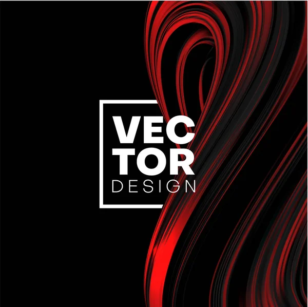 Fundo criativo preto com design brushstroke abstrato vermelho . — Vetor de Stock