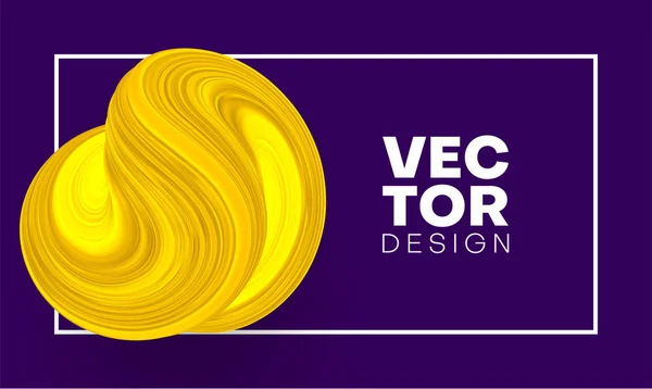 Фиолетовый творческий фон с белой рамкой и желтой кистью — стоковый вектор