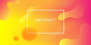 Yellow and pink spectrum background with frame and abstract patt