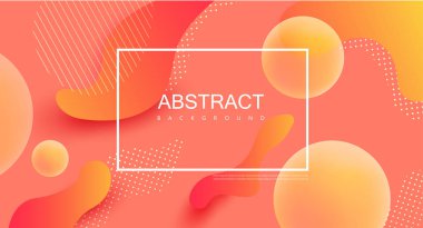 Beyaz çerçeve ve soyut geometrik patter ile turuncu arka plan
