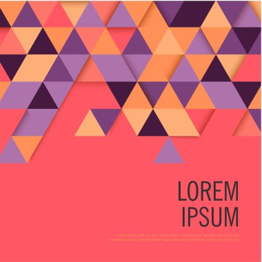 Üçgensoyut renkli desenli pembe kağıt arka plan